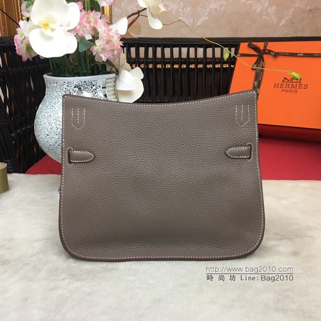 Hermes包包 愛馬仕Jypsiere吉普賽28cm 單肩斜挎愛馬仕包 鐵灰/大象灰銀扣  tdh2034